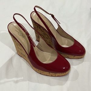 YSL Cork Wedge Slingback. Size 37